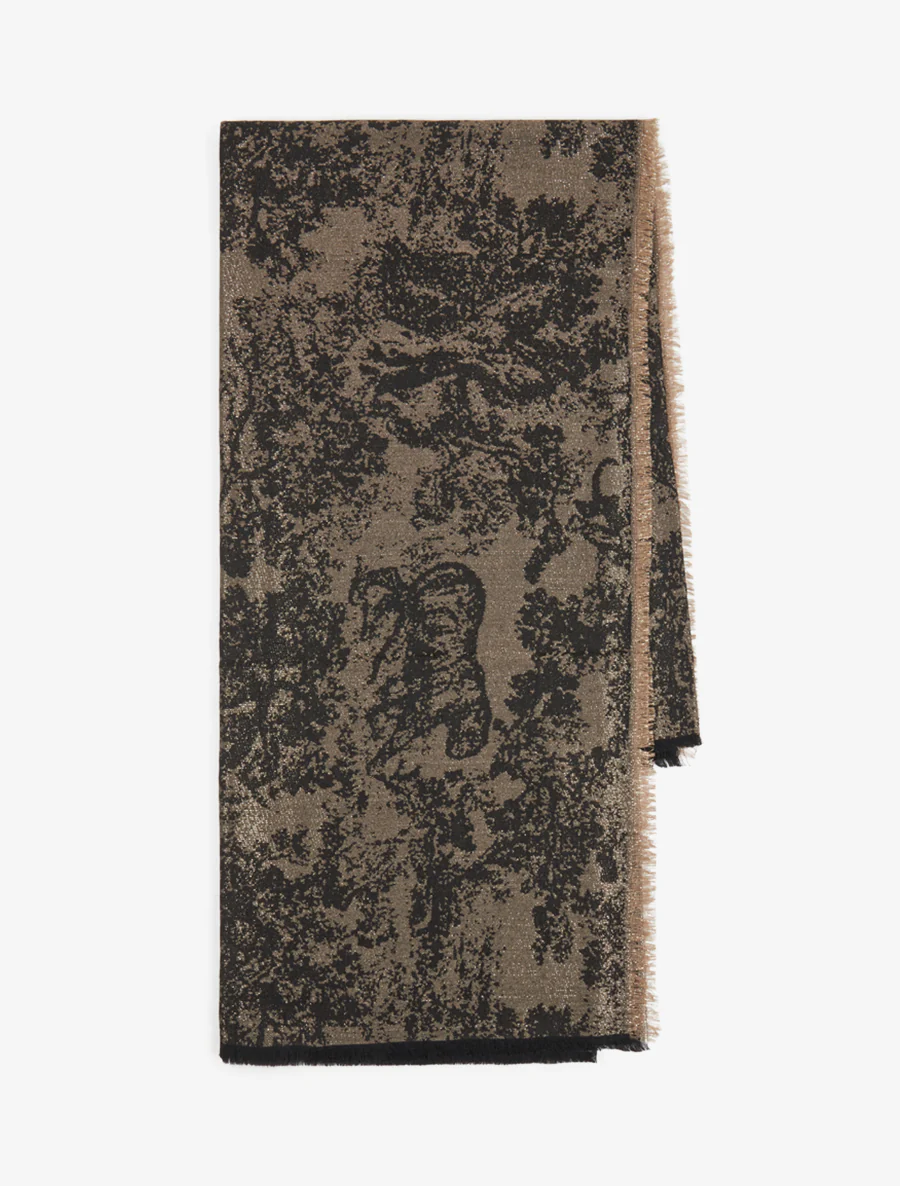 Foulard à imprimé tapisserie irisé - Noir - Image 2