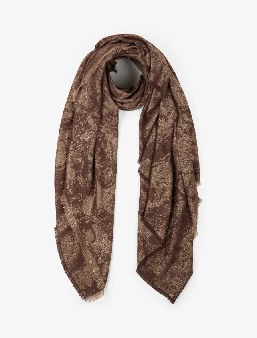 Foulard à imprimé tapisserie irisé - Marron