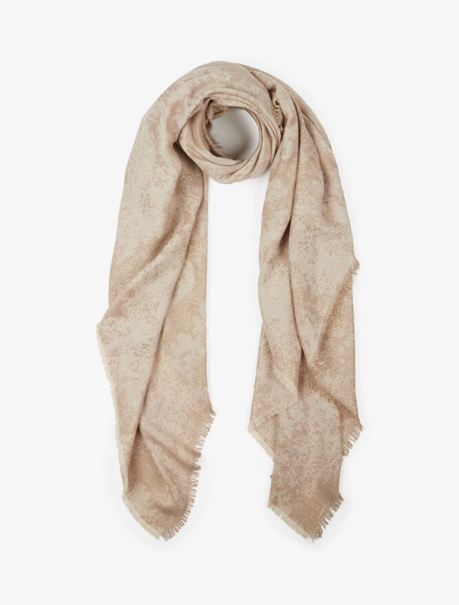 Foulard à imprimé tapisserie irisé - Beige