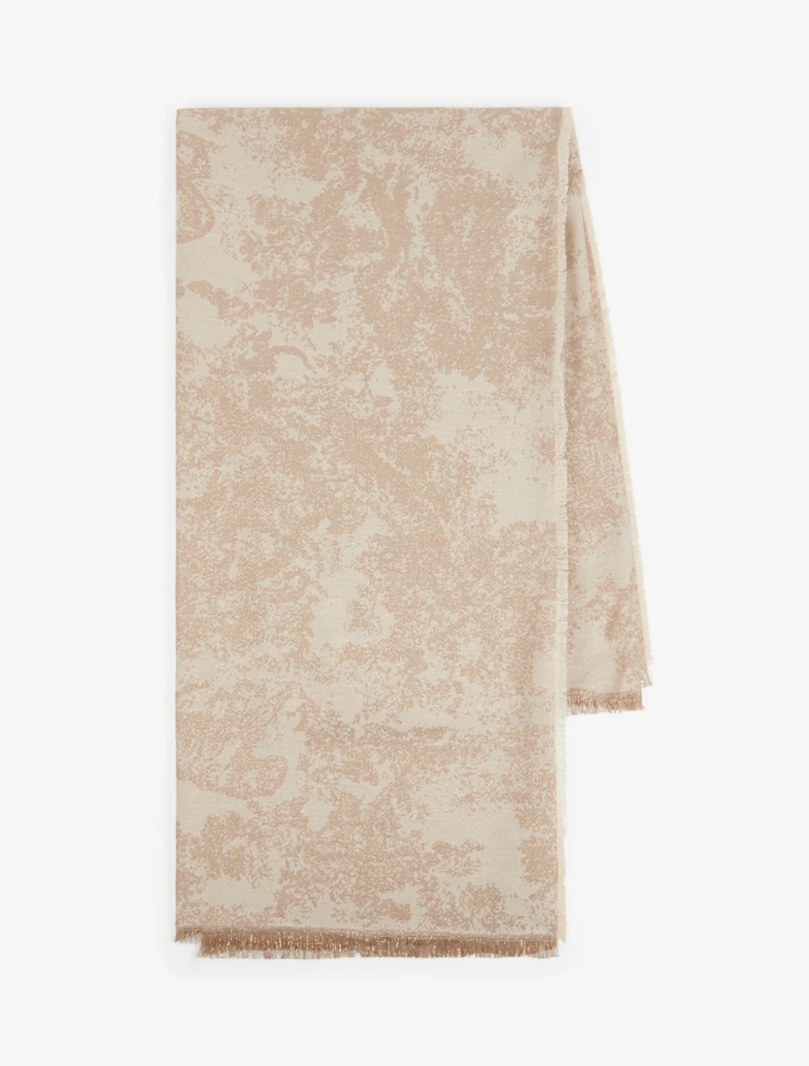 Foulard à imprimé tapisserie irisé - Beige - Image 2