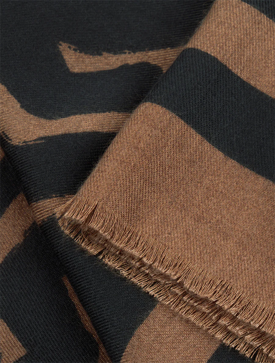 Foulard à motif graphique - Marron - Image 3
