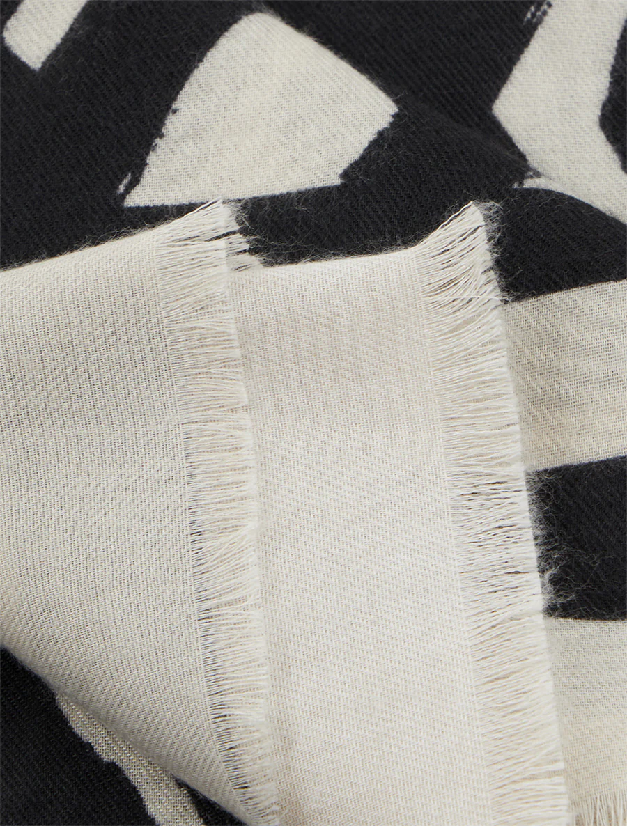 Foulard à motif graphique - Noir - Image 3