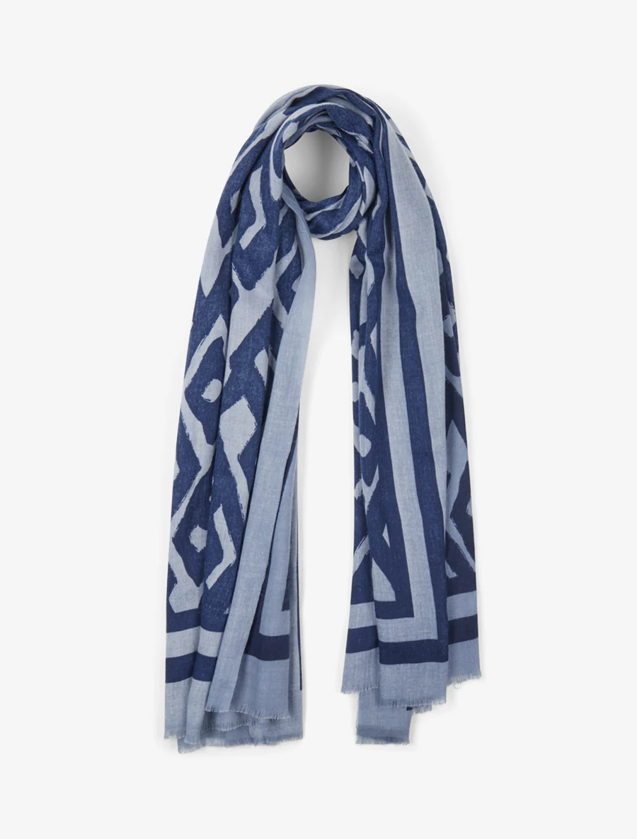 Foulard à motif graphique - Bleu