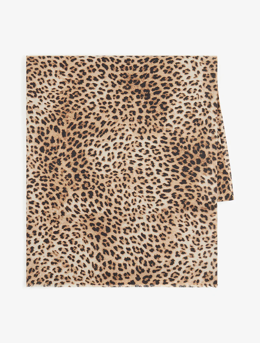 Foulard imprimé léopard - Camel - Image 2