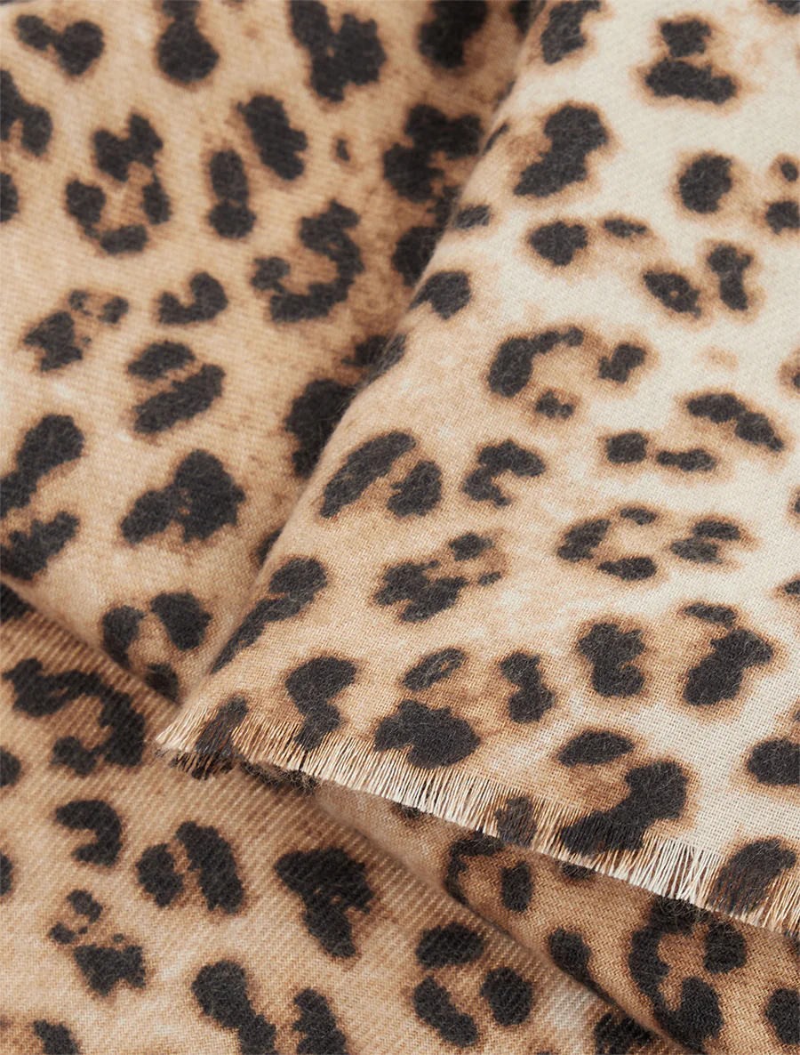 Foulard imprimé léopard - Camel - Image 3