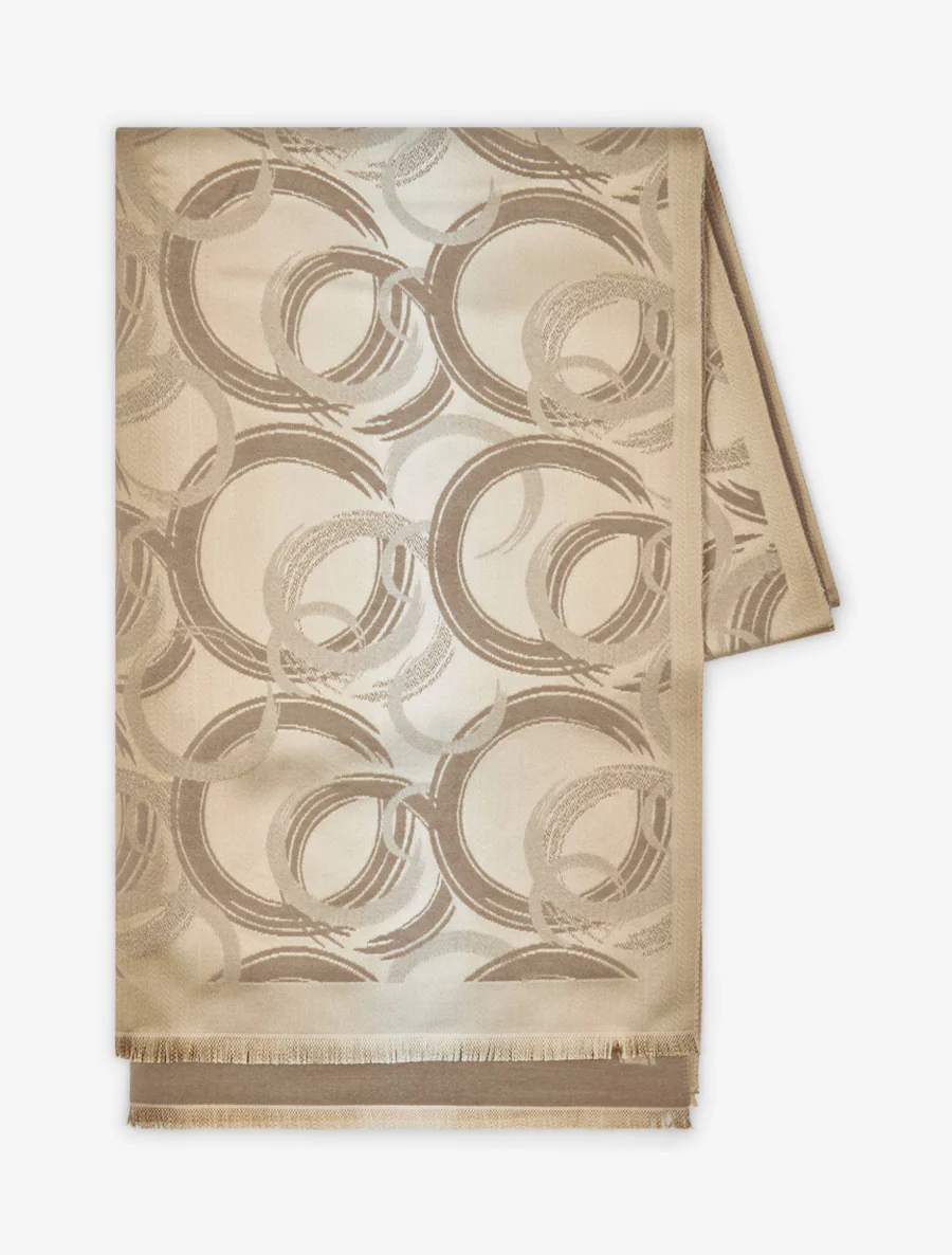 Foulard irisé à imprimé graphique - Taupe - Image 2