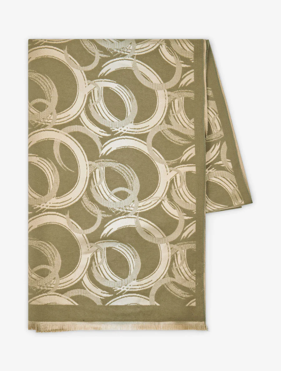Foulard irisé à imprimé graphique - Kaki - Image 2