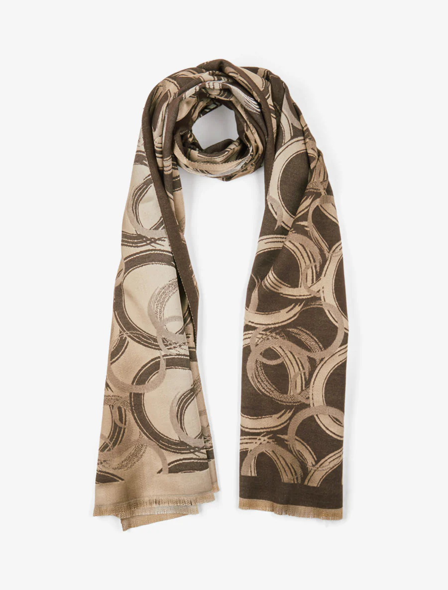 Foulard irisé à imprimé graphique - Marron