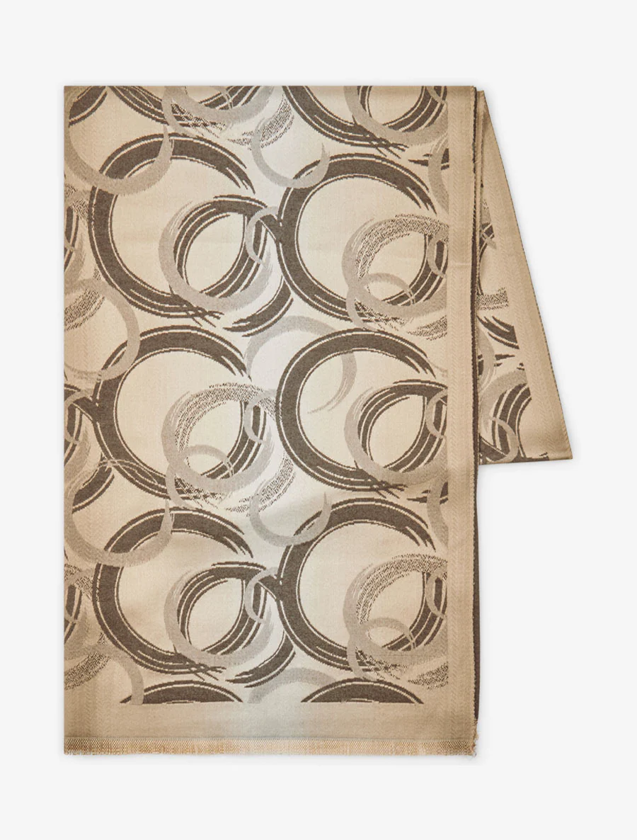 Foulard irisé à imprimé graphique - Marron - Image 2