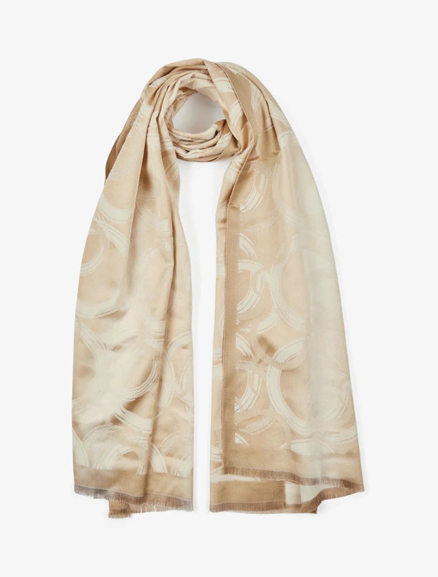 Foulard irisé à imprimé graphique - Beige