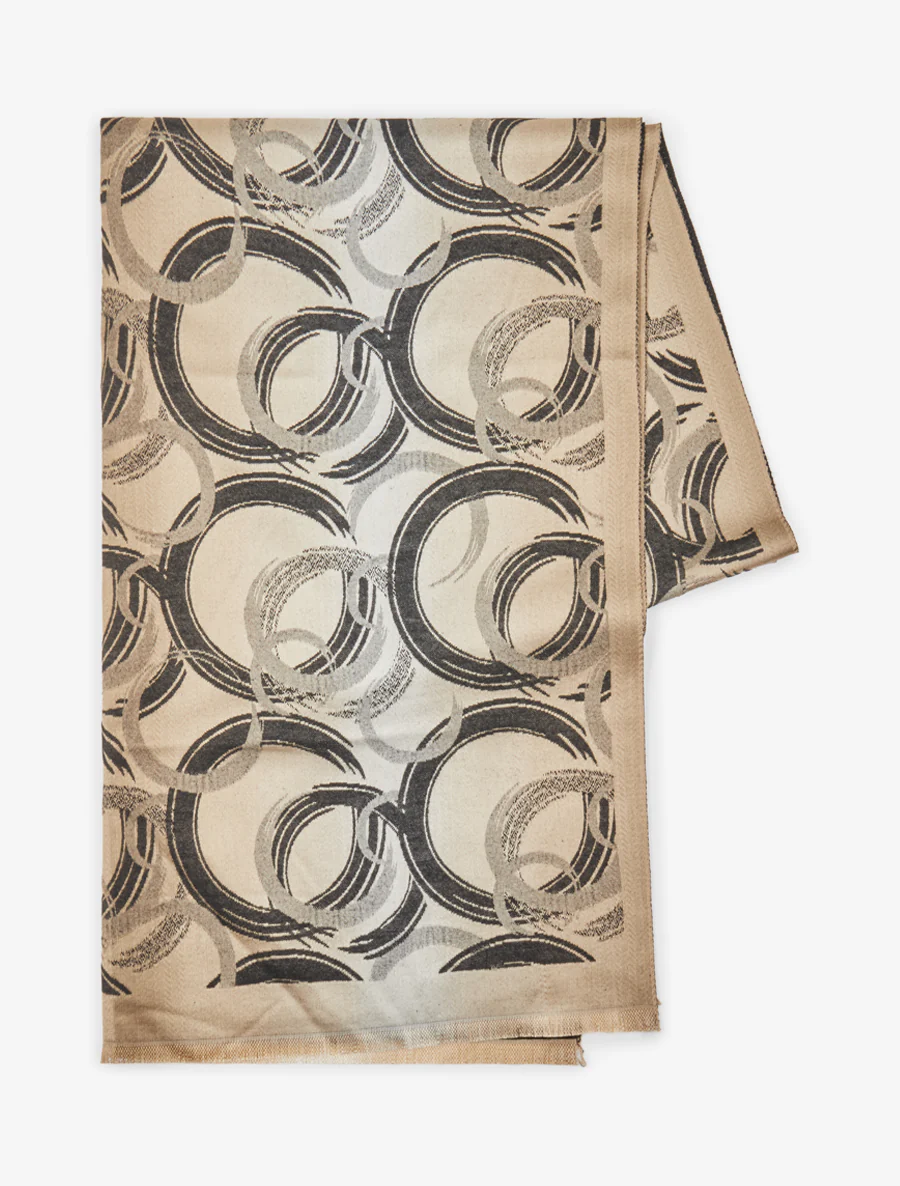 Foulard irisé à imprimé graphique - Noir - Image 2