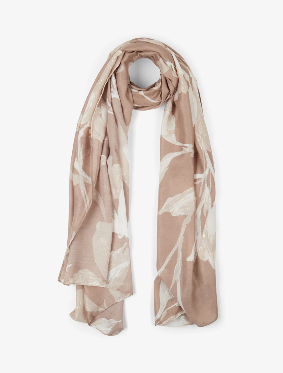 Foulard irisé à motif floral - Taupe