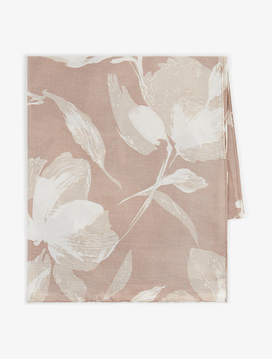 Foulard irisé à motif floral - Taupe - Image 2