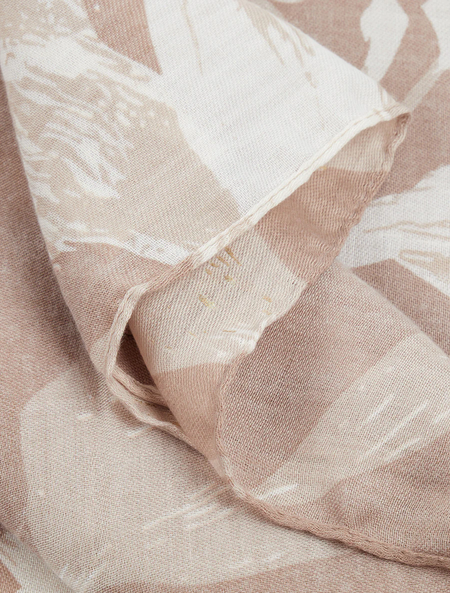 Foulard irisé à motif floral - Taupe - Image 3