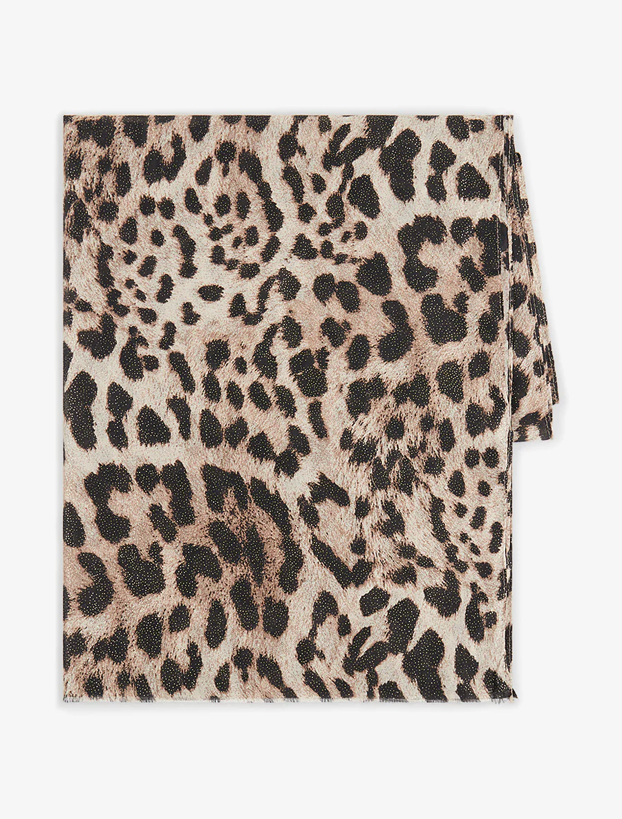 Foulard irisé imprimé léopard - Beige - Image 2