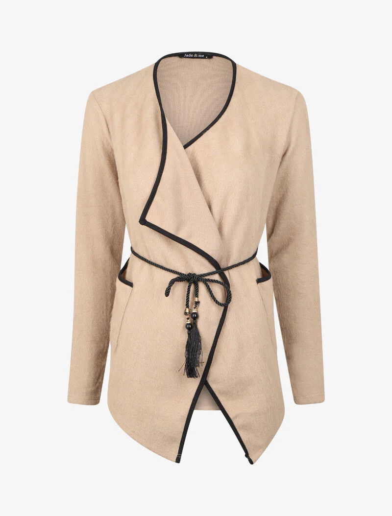 Gilet à fines rayures - Camel