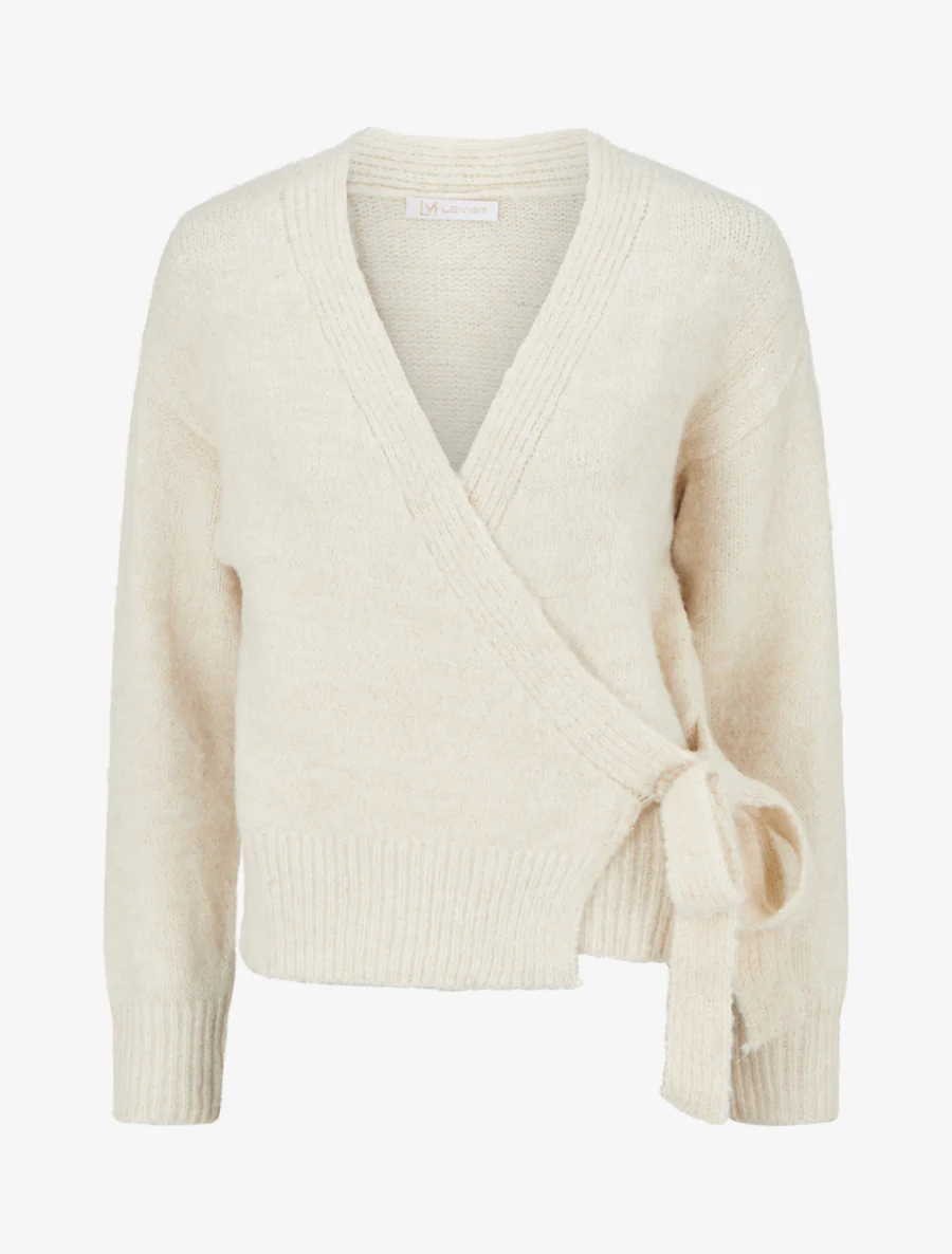 Gilet à nouer à détail irisé - Beige