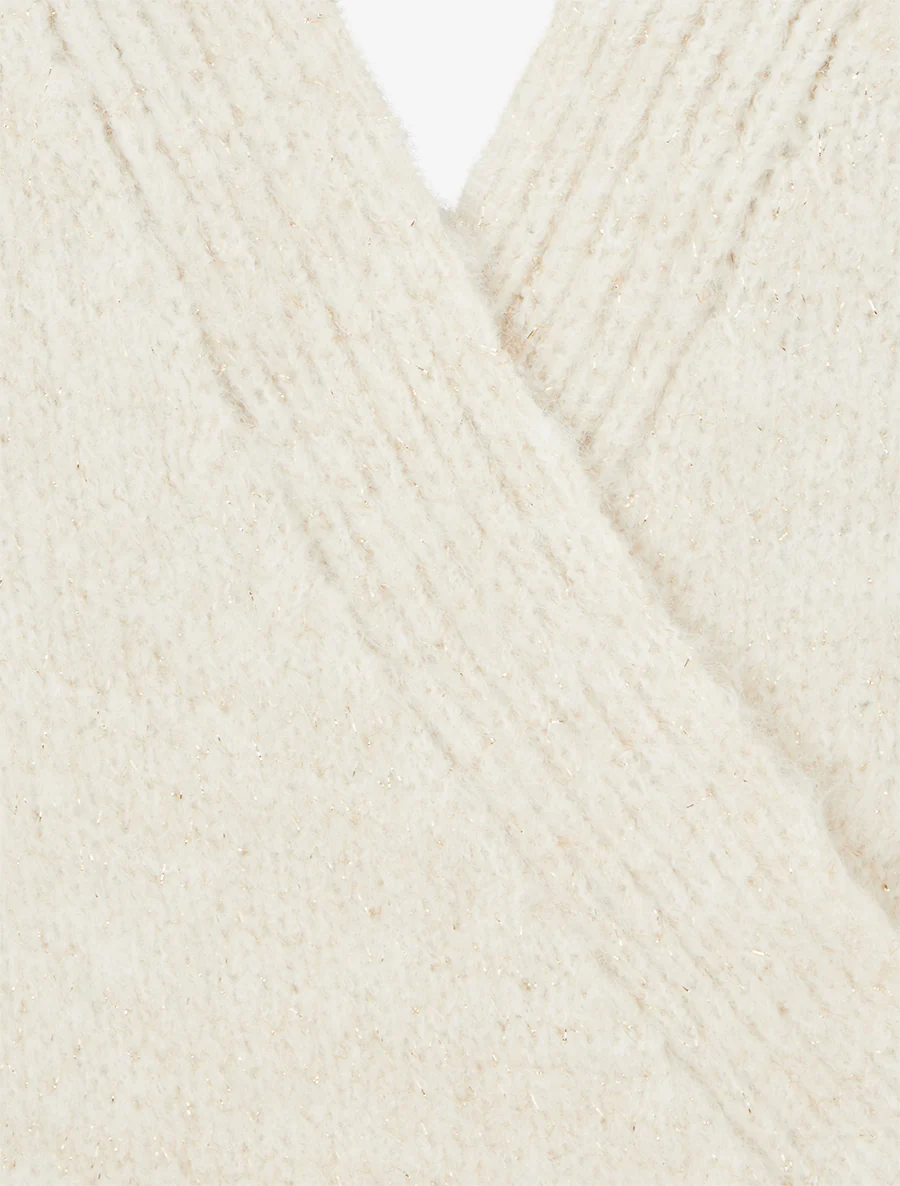 Gilet à nouer à détail irisé - Beige - Image 3