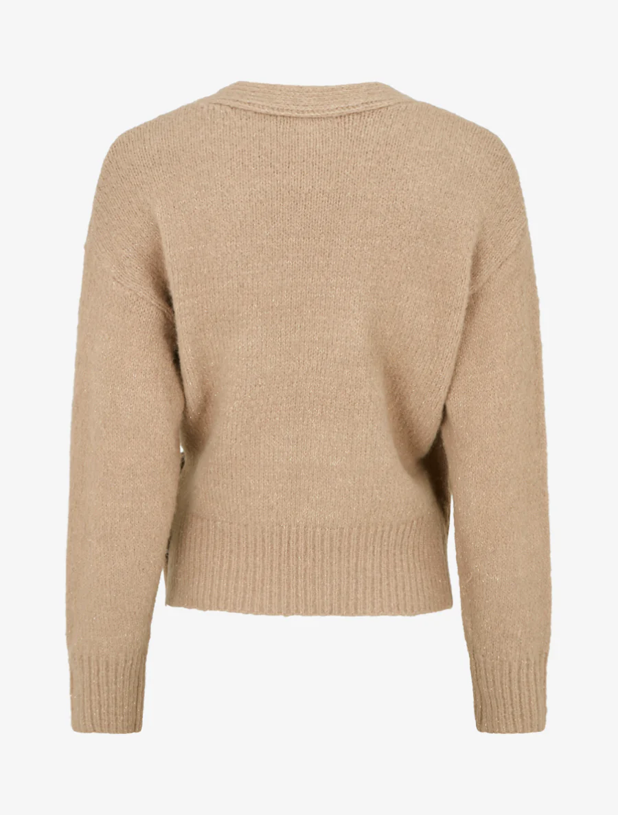 Gilet à nouer à détail irisé - Camel clair - Image 2