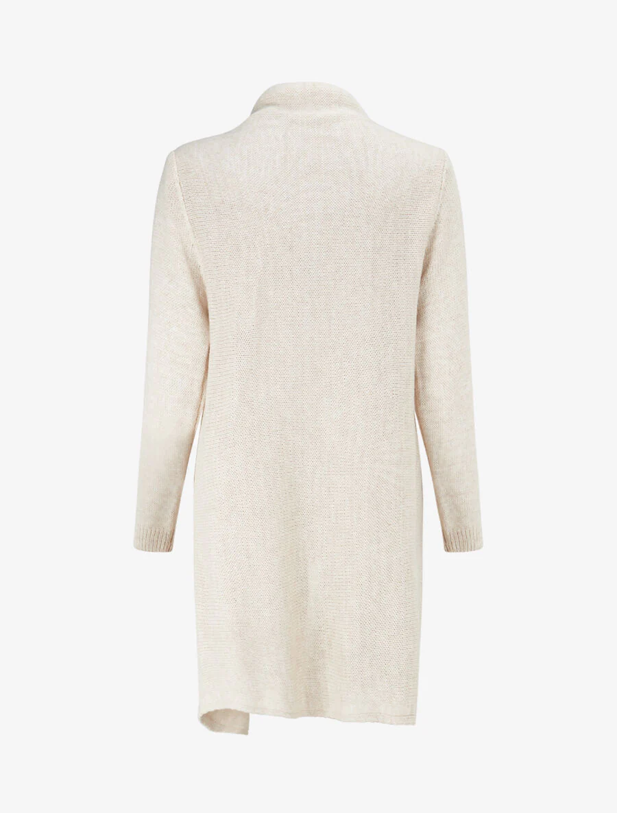 Gilet à pans asymétriques frangés - Beige - Image 2