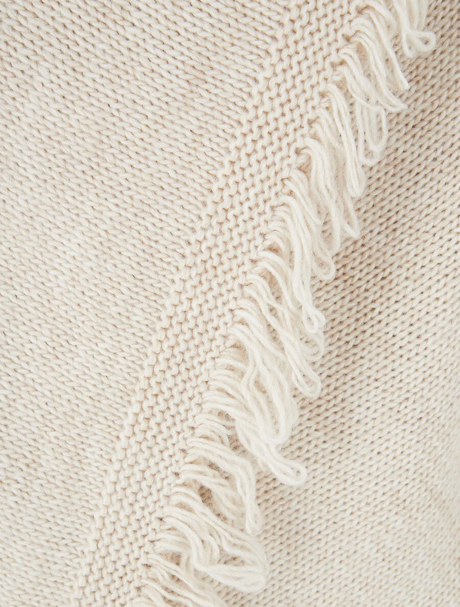 Gilet à pans asymétriques frangés - Beige - Image 3