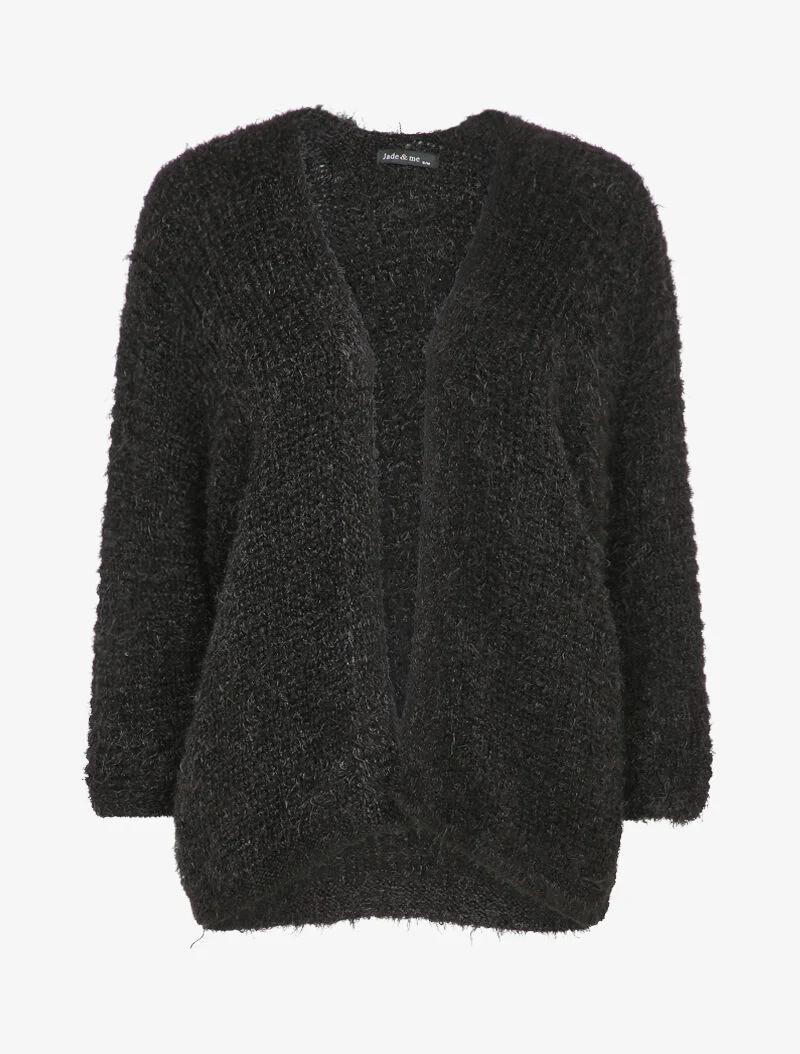 Gilet à plumetis et pans asymétriques - Noir