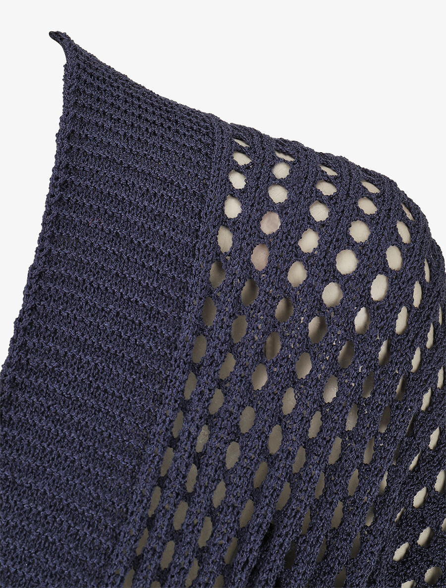 Gilet ajouré à nouer - Marine - Image 3