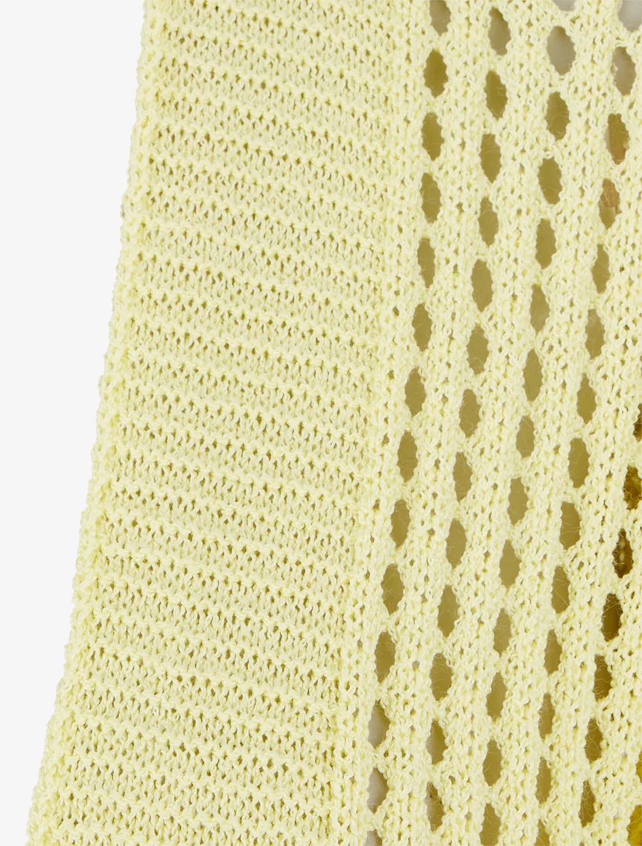 Gilet ajouré à nouer - Jaune - Image 3