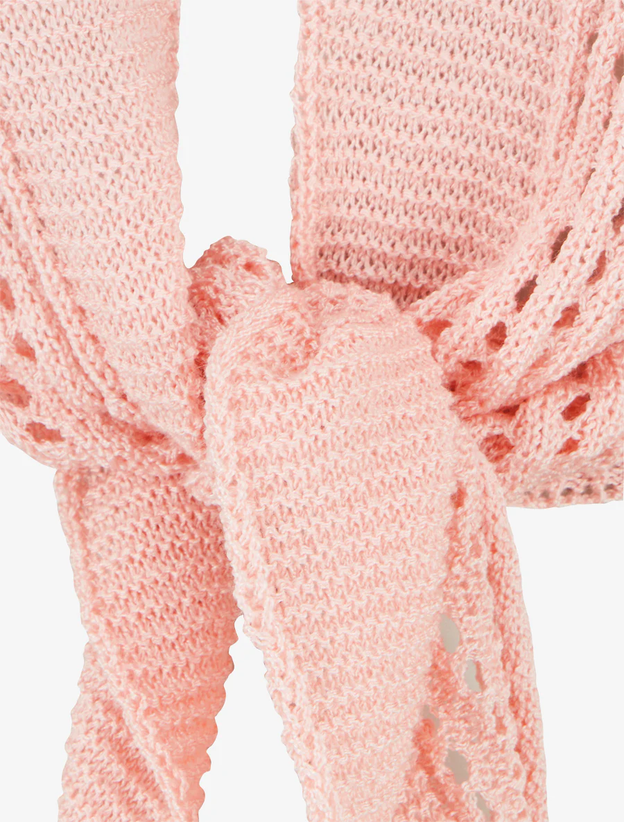 Gilet ajouré à nouer - Rose - Image 3