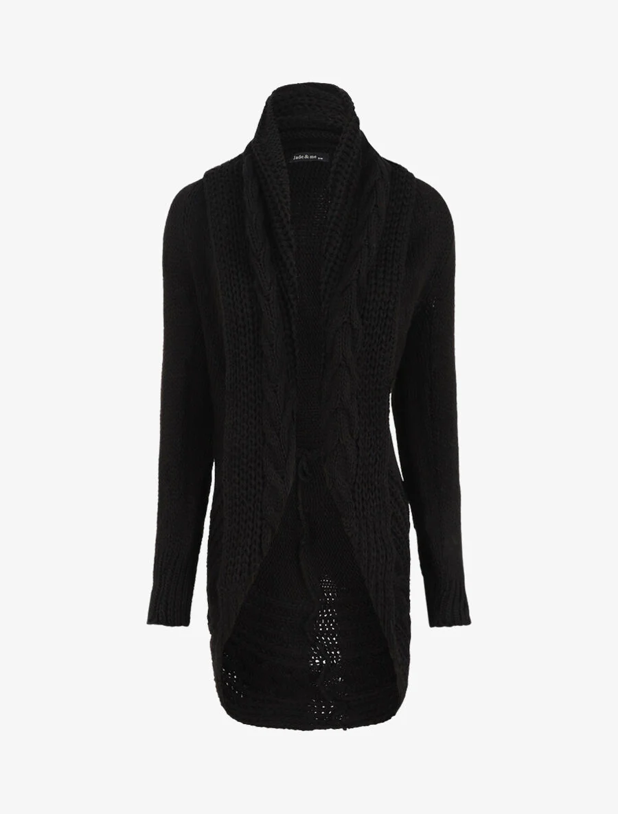 Gilet ample à col châle - Noir