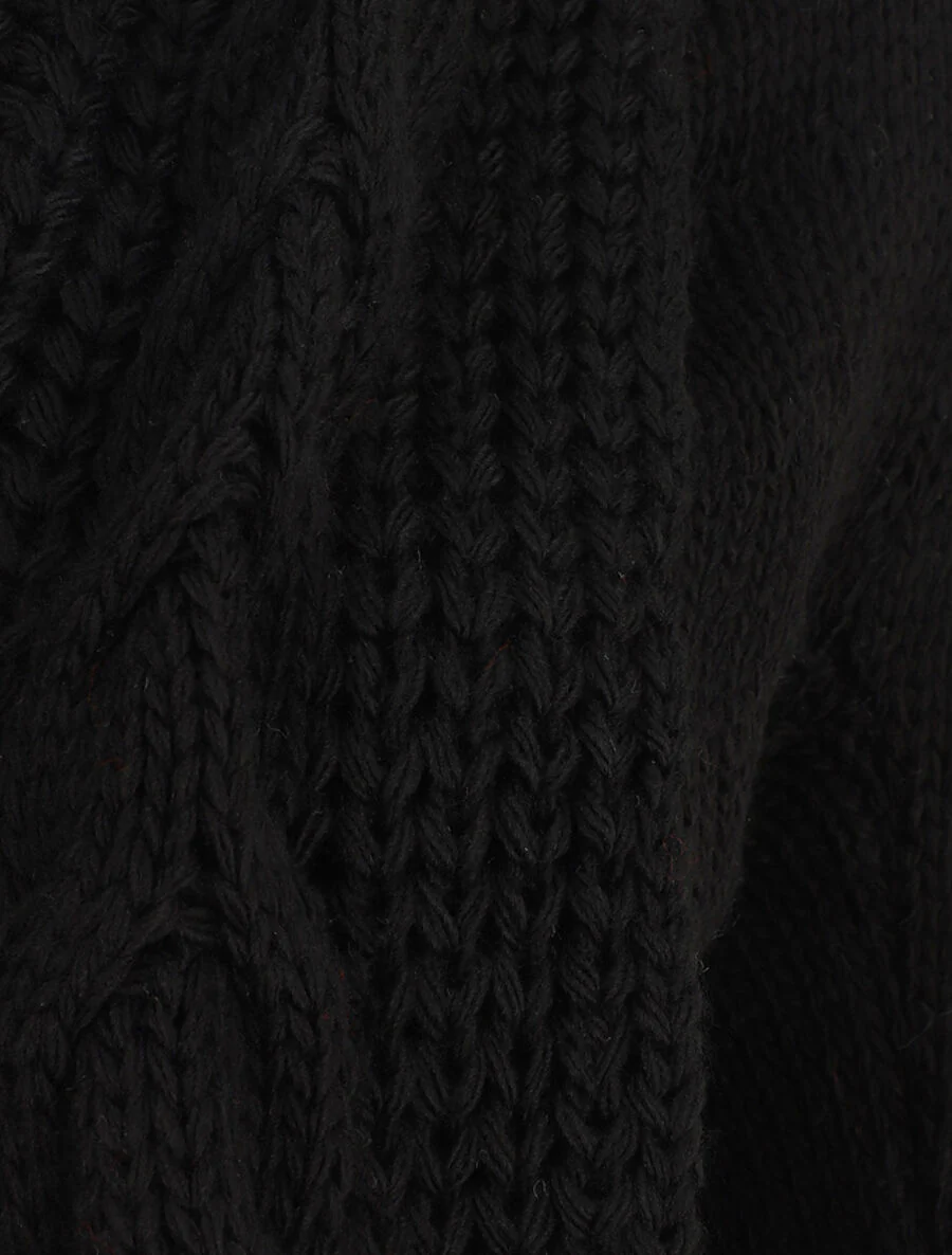 Gilet ample à col châle - Noir - Image 3