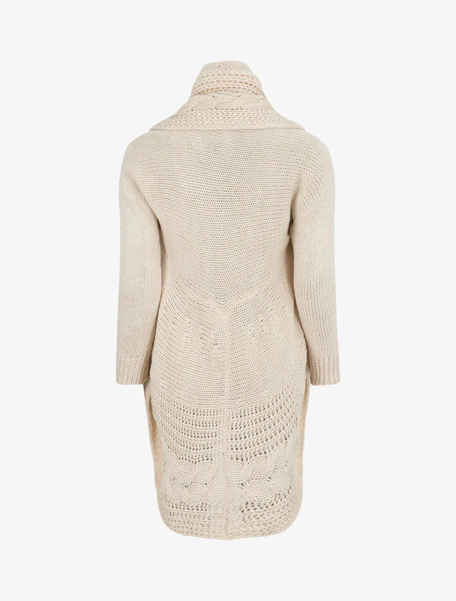Gilet ample à col châle - Beige - Image 2