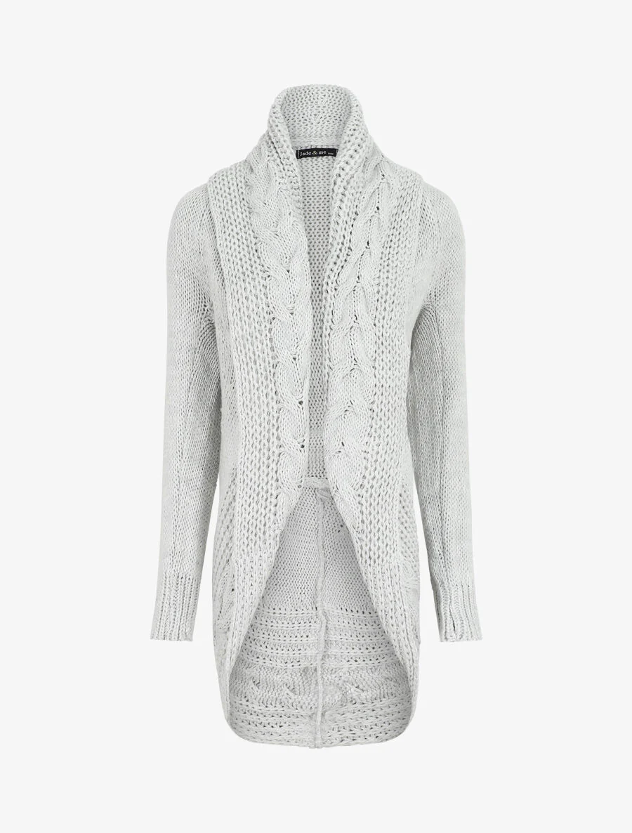 Gilet ample à col châle - Gris clair