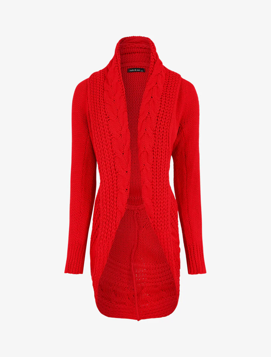 Gilet ample à col châle - Rouge