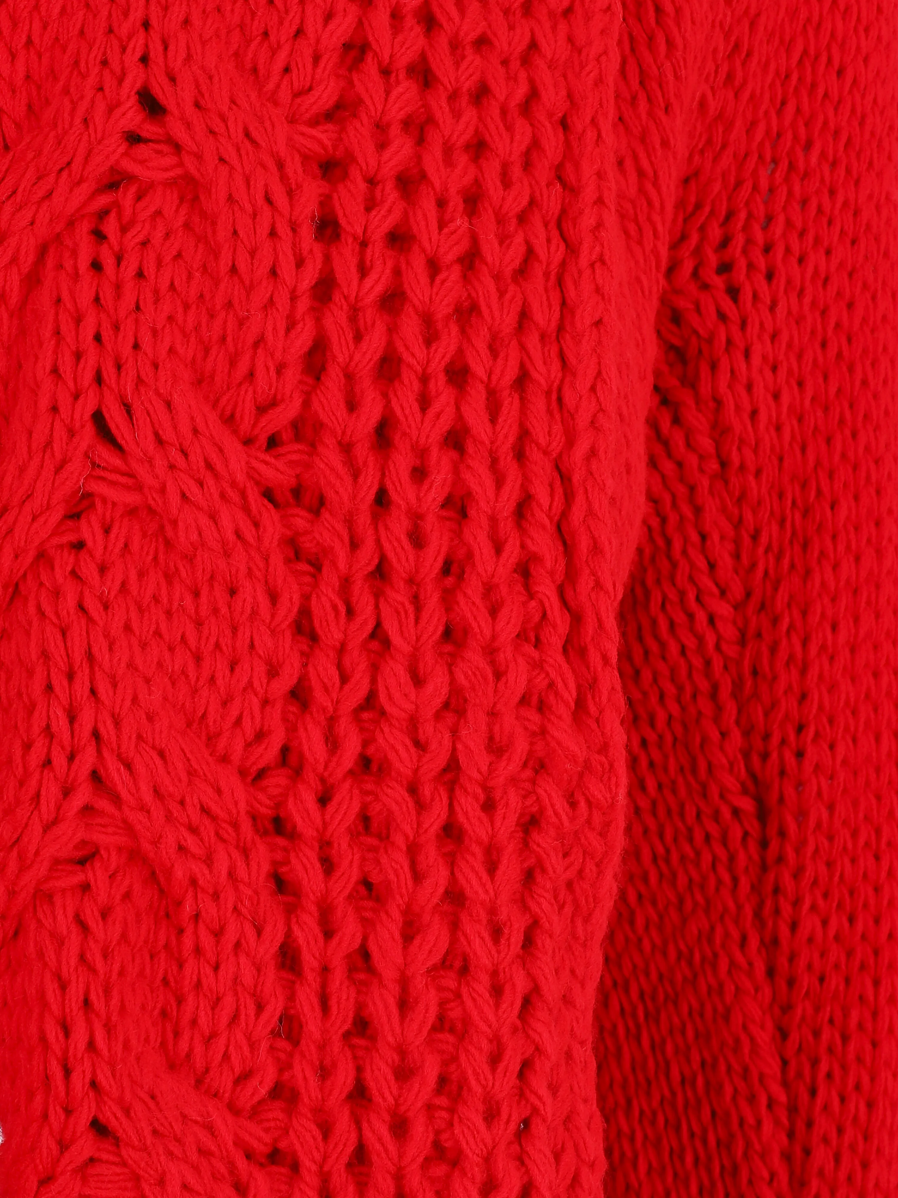 Gilet ample à col châle - Rouge - Image 3
