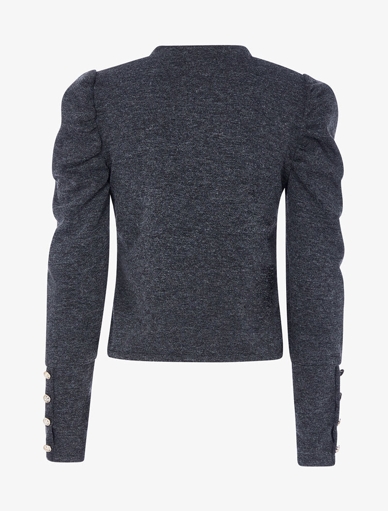 Gilet boutonné à manches gigot - anthracite - Image 2