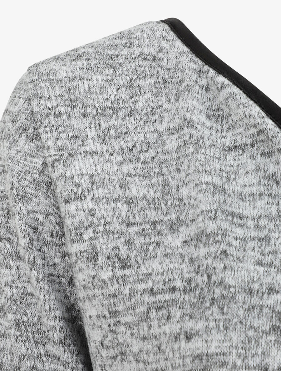 Gilet chiné à liseré texturé - Gris - Image 3
