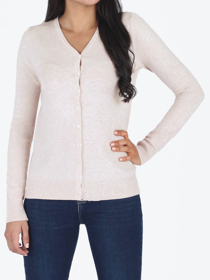 Gilet classique col V - Beige - Image 4