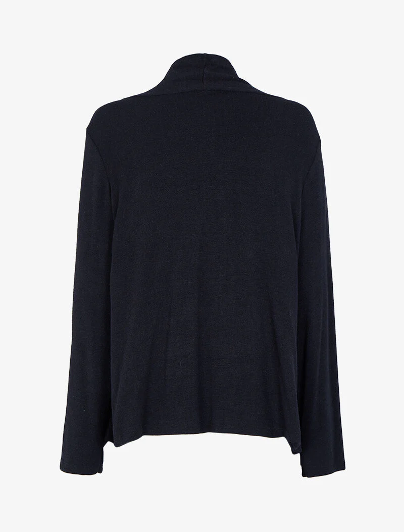 Gilet col châle et pans asymétriques - Noir - Image 2