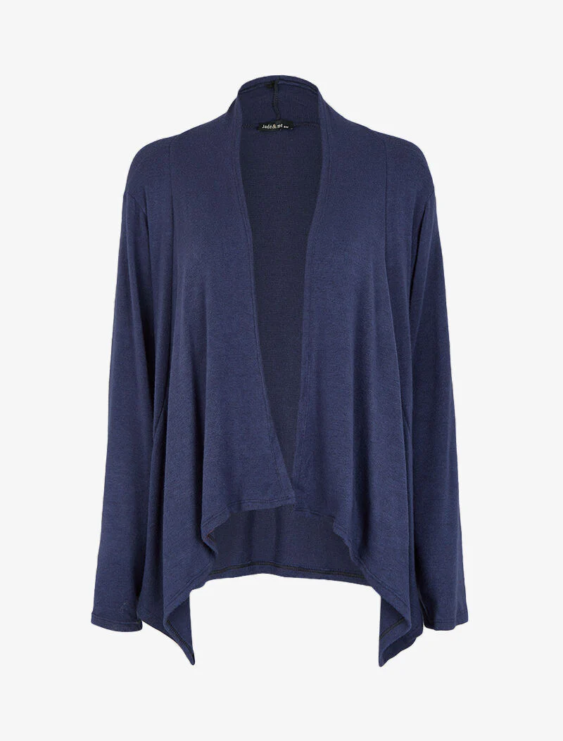 Gilet col châle et pans asymétriques - Marine