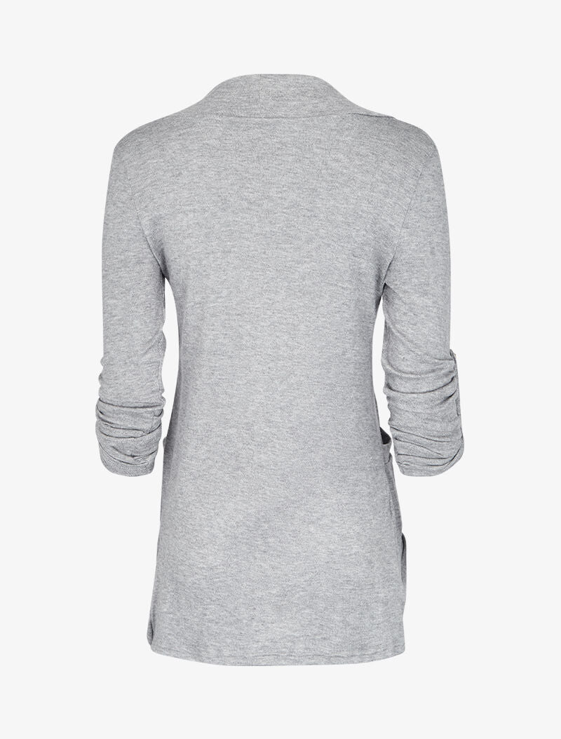 Gilet col châle - Gris chiné - Image 2
