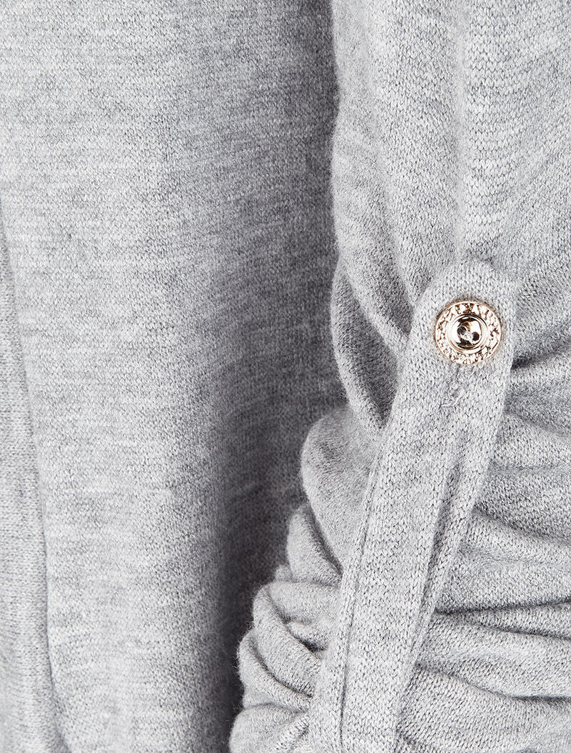 Gilet col châle - Gris chiné - Image 3