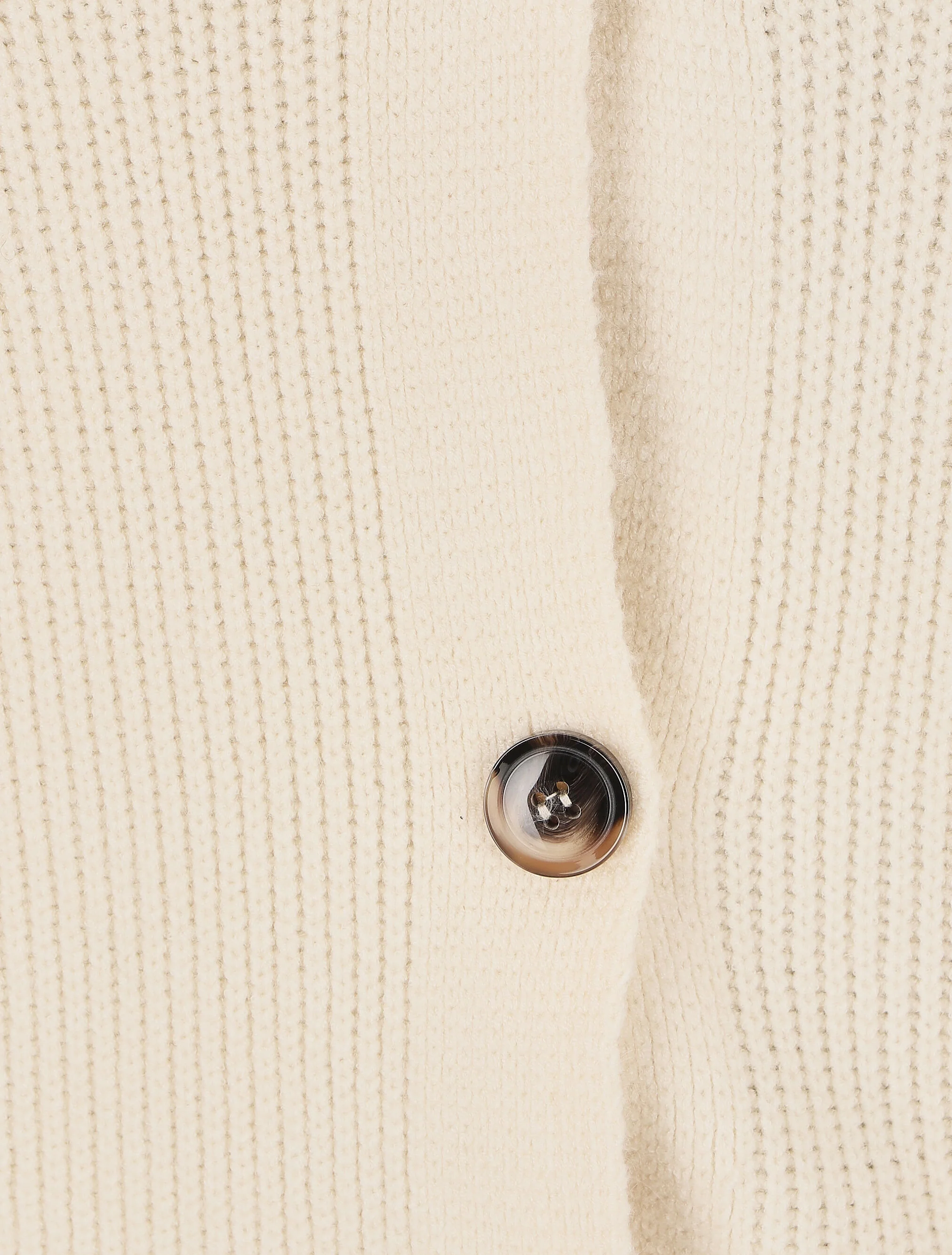 Gilet côtelé à col V - Beige - Image 3