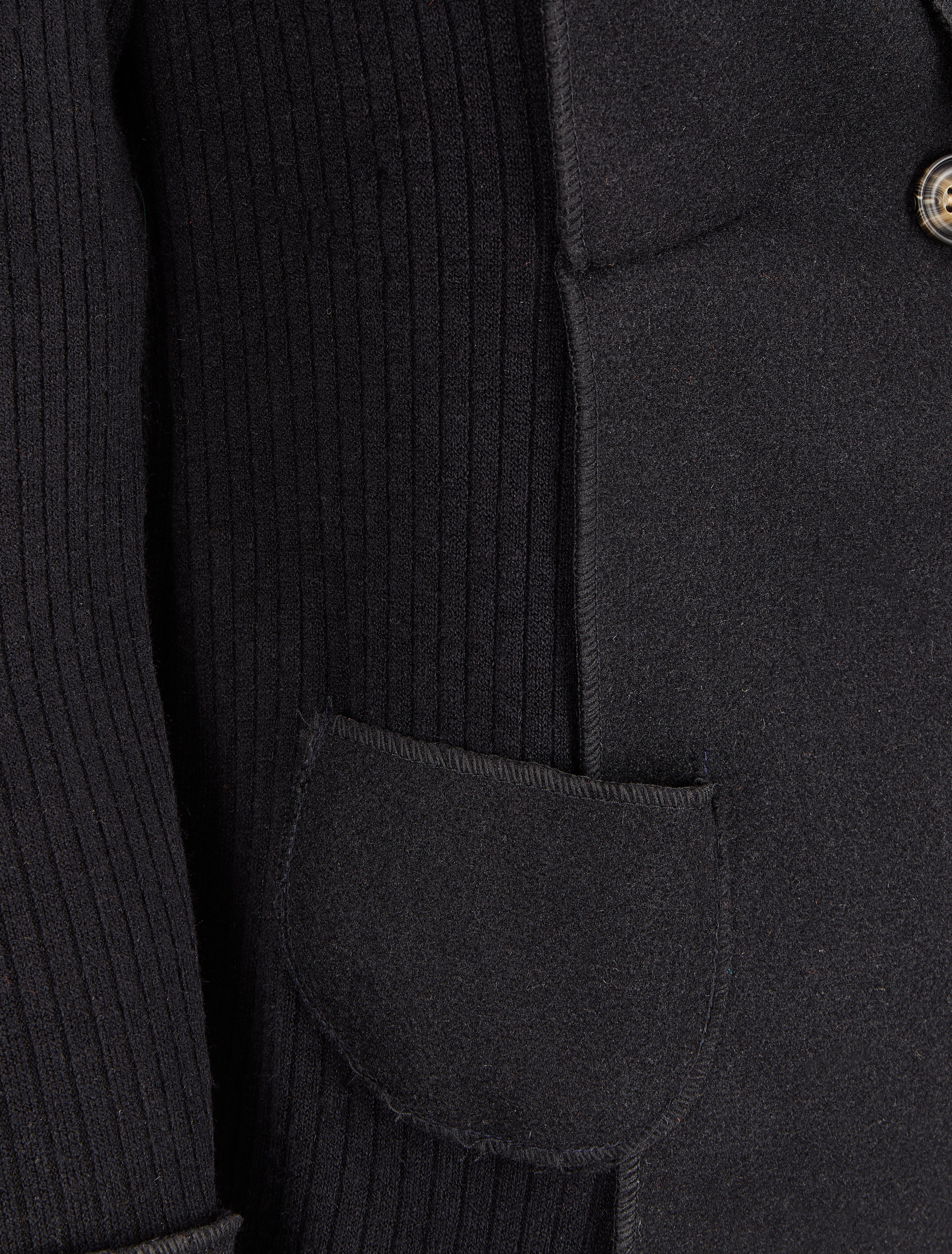 Gilet côtelé à pans asymétriques - Noir - Image 3