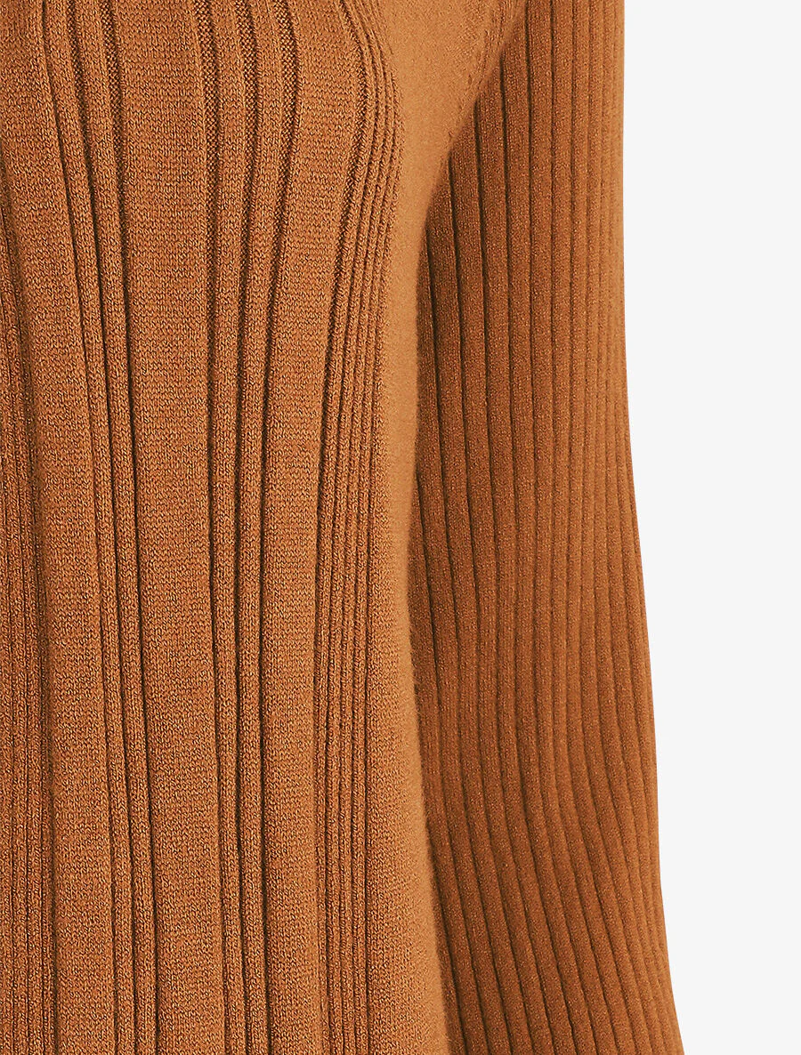 Gilet côtelé asymétrique - Camel - Image 4