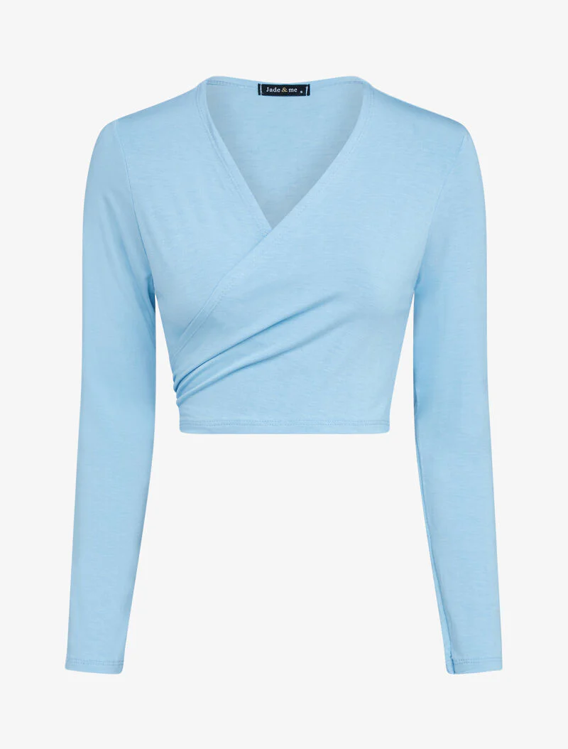 Gilet court à nouer au dos - bleu ciel