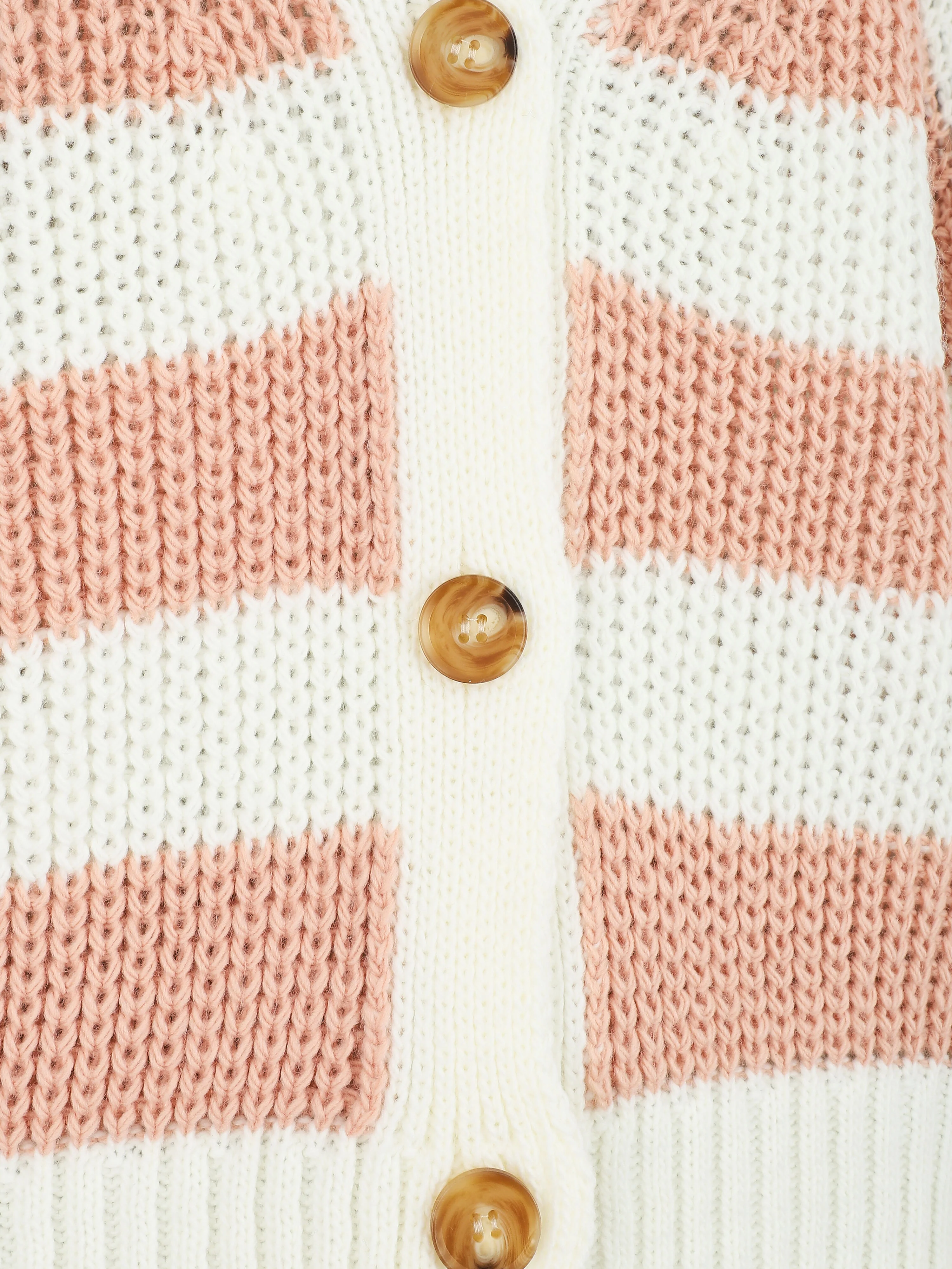 Gilet court à rayures - Rose - Image 3