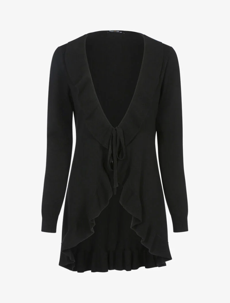 Gilet doux à bords volantés - noir