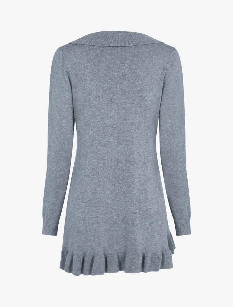 Gilet doux à bords volantés - gris foncé - Image 2