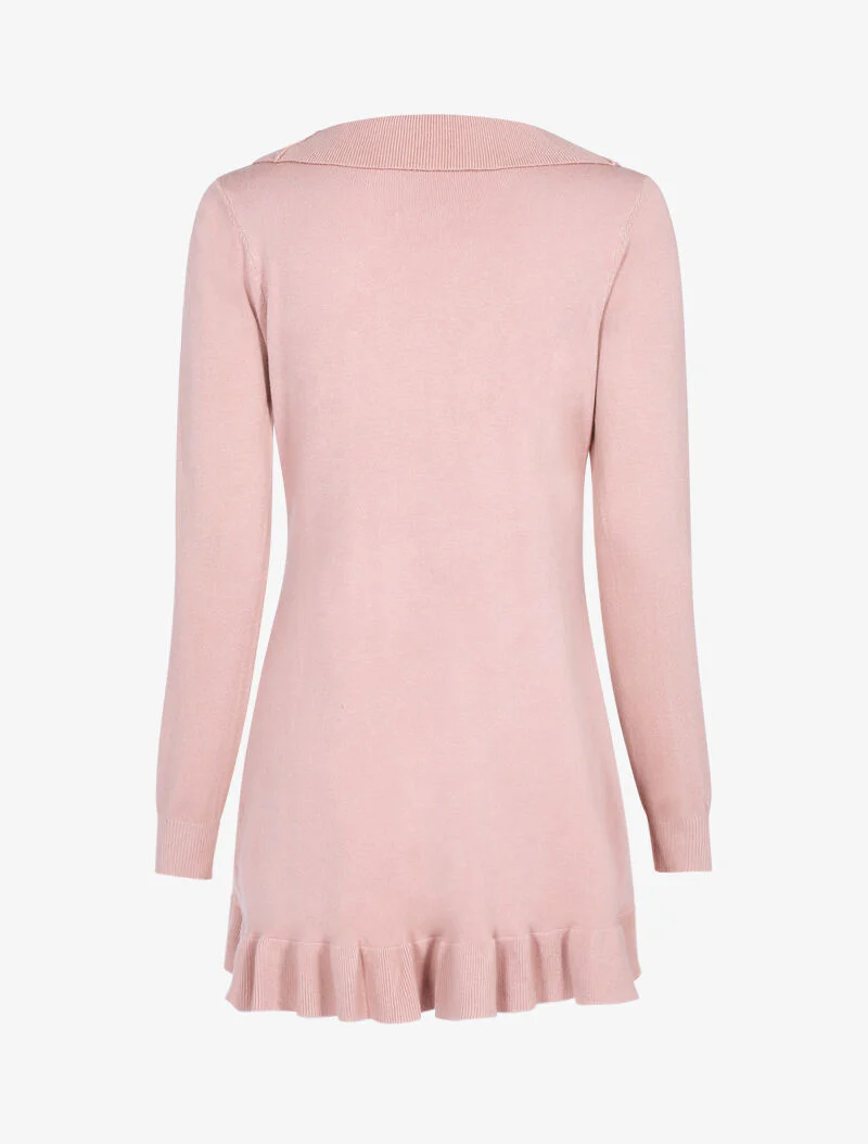 Gilet doux à bords volantés - rose - Image 2